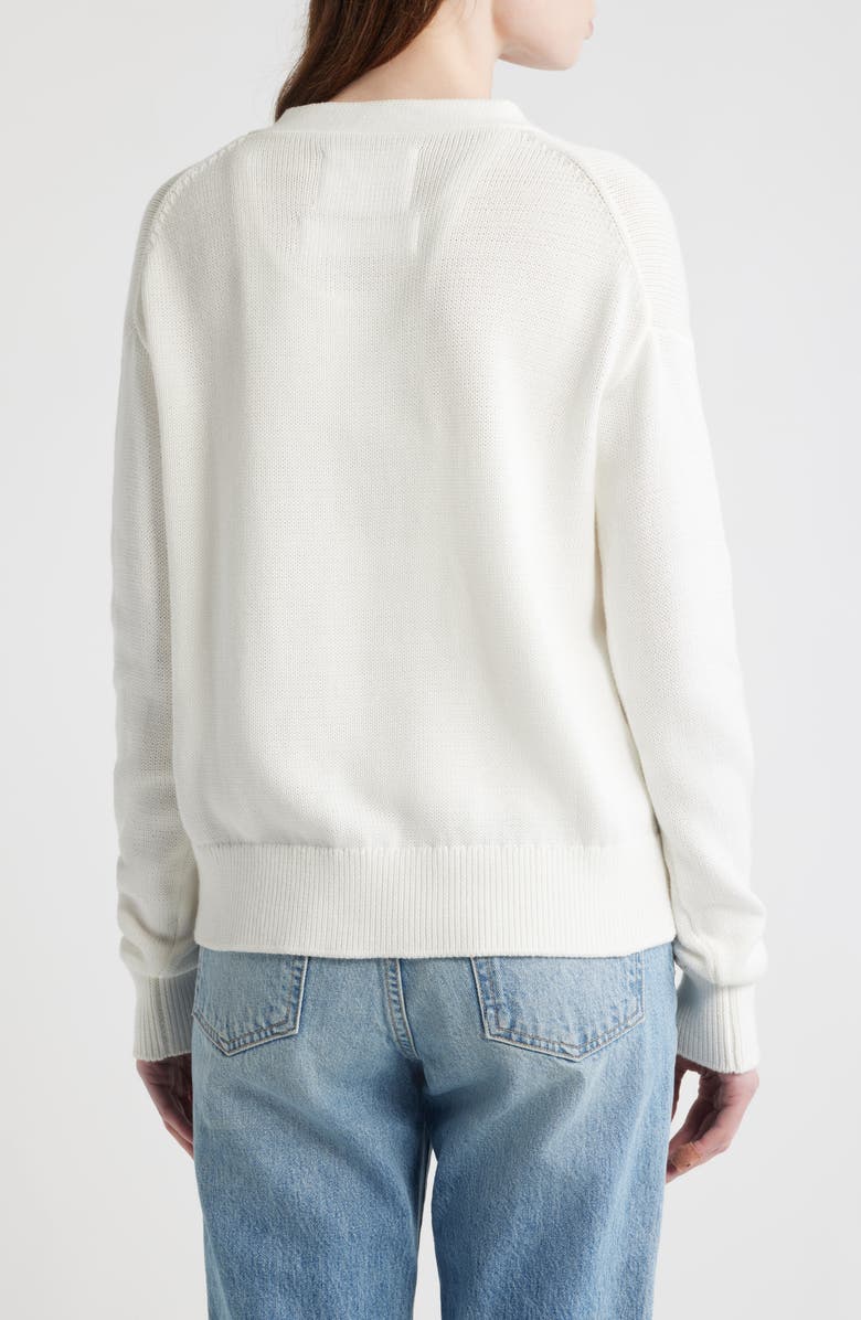 CISSA Button-Up Cotton Wrap Cardigan, Alternate, color, White Cotton Knit