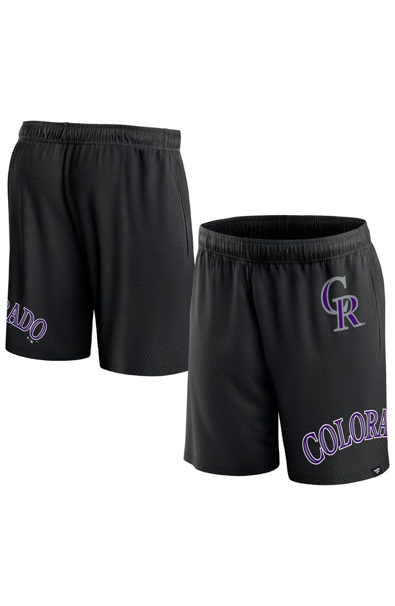 FANATICS Men's Fanatics Branded  Black Colorado Rockies Clincher Mesh Shorts, Main, color, Black