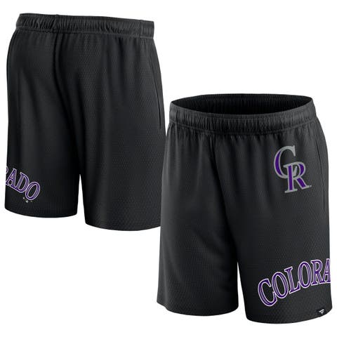 Men's Fanatics Branded  Black Colorado Rockies Clincher Mesh Shorts