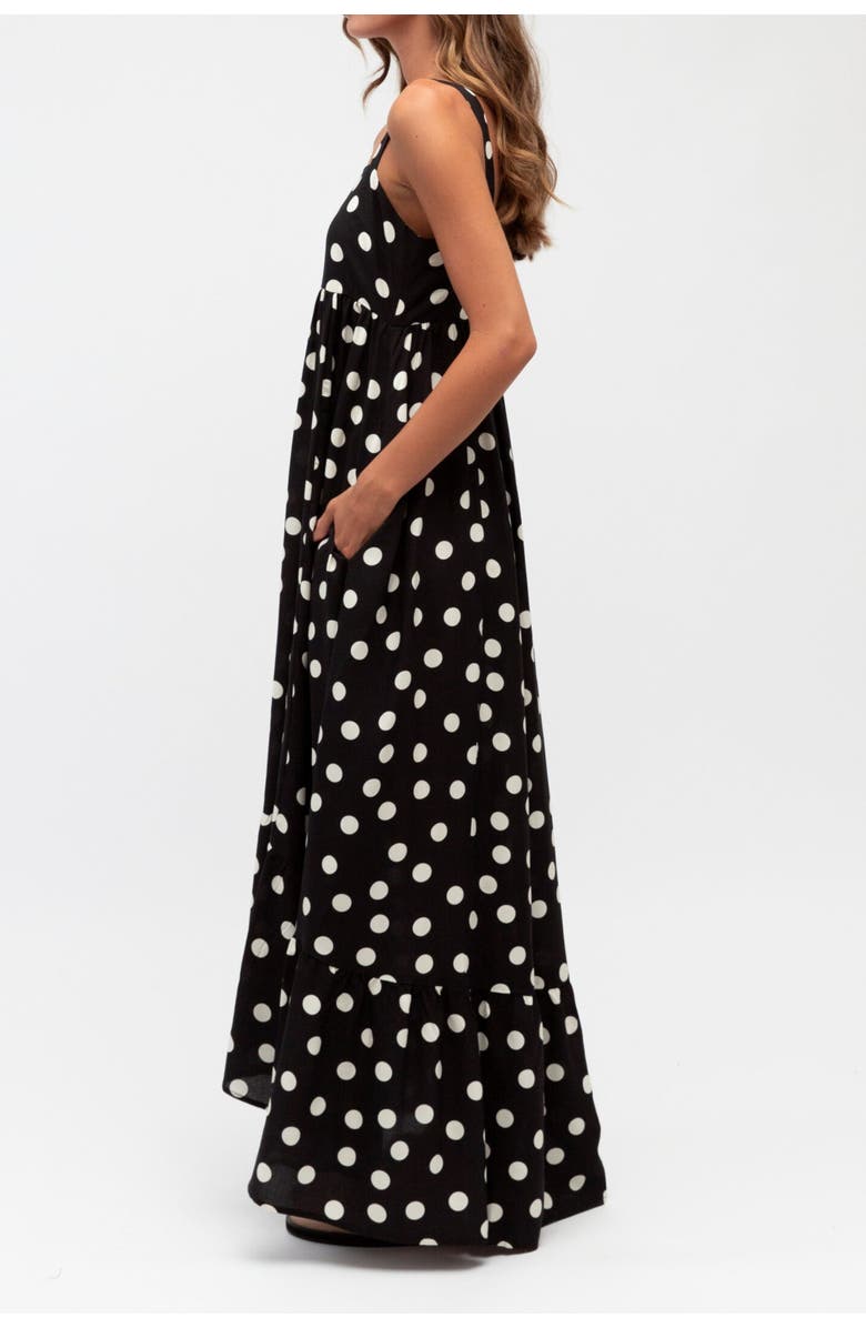 Studibaker Hawk Spoty Maxi Dress, Alternate, color, Black