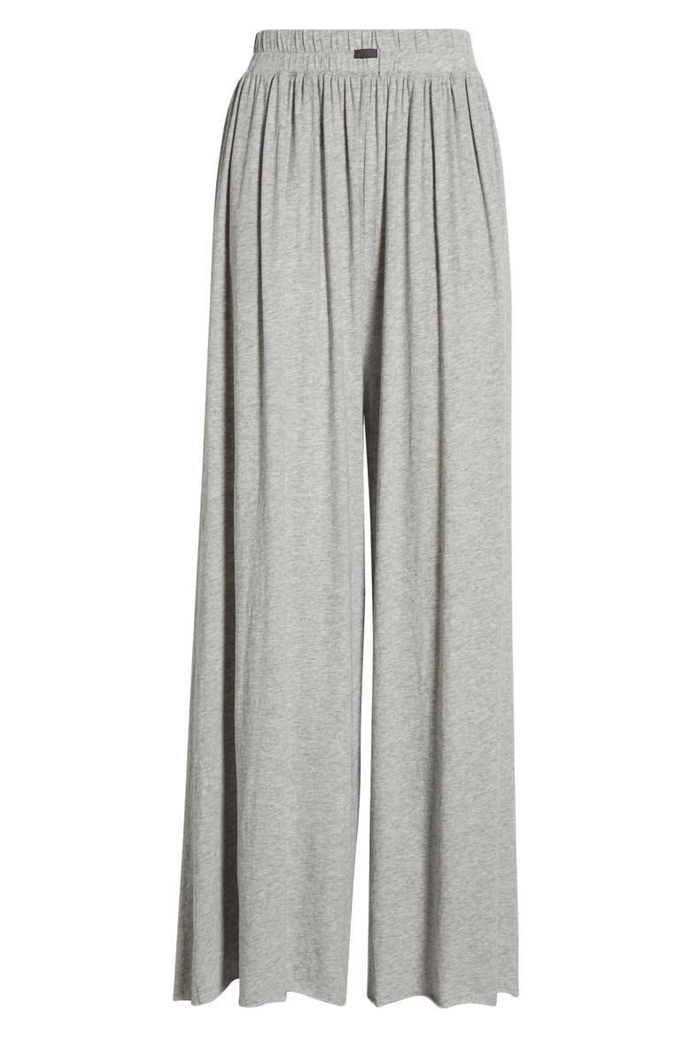 Organic Pima Wide Leg Lounge Pants, Alternate, color, STORM GREY HEATHER