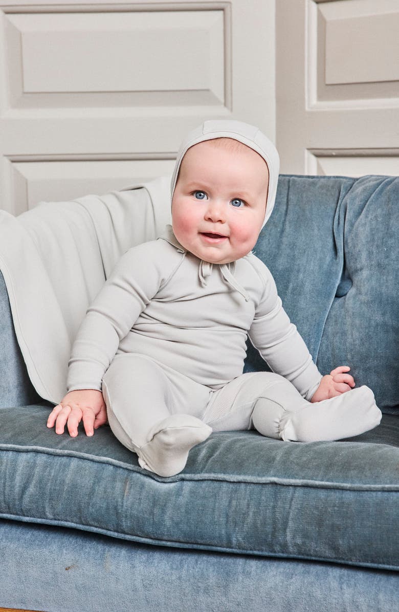 NoggiWear Side Ruffle Footie, Alternate, color, Pale Blue