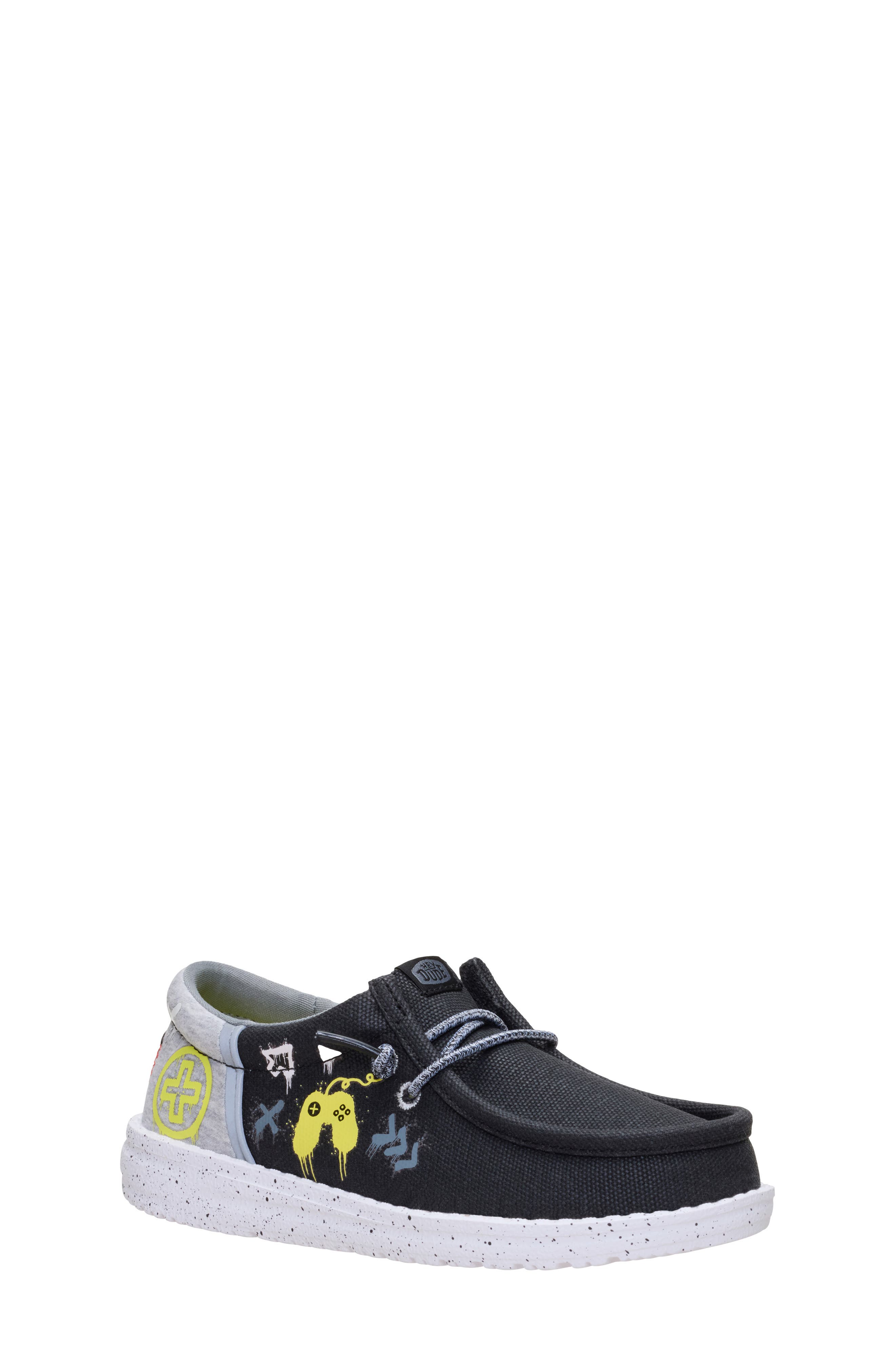 Kids' Wally Funk Y Slip-On, Main, color, BLACK