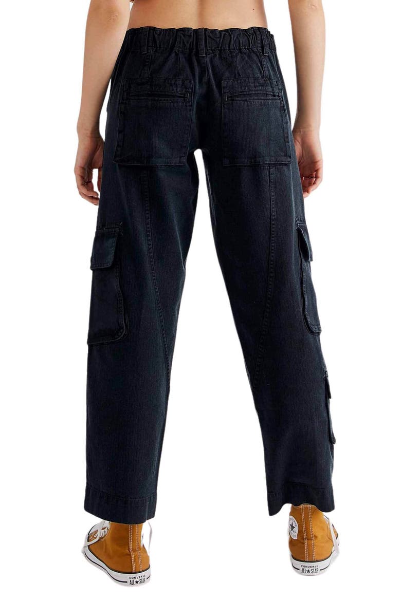Tahiti Herringbone Cargo Pants, Alternate, color, BLACK