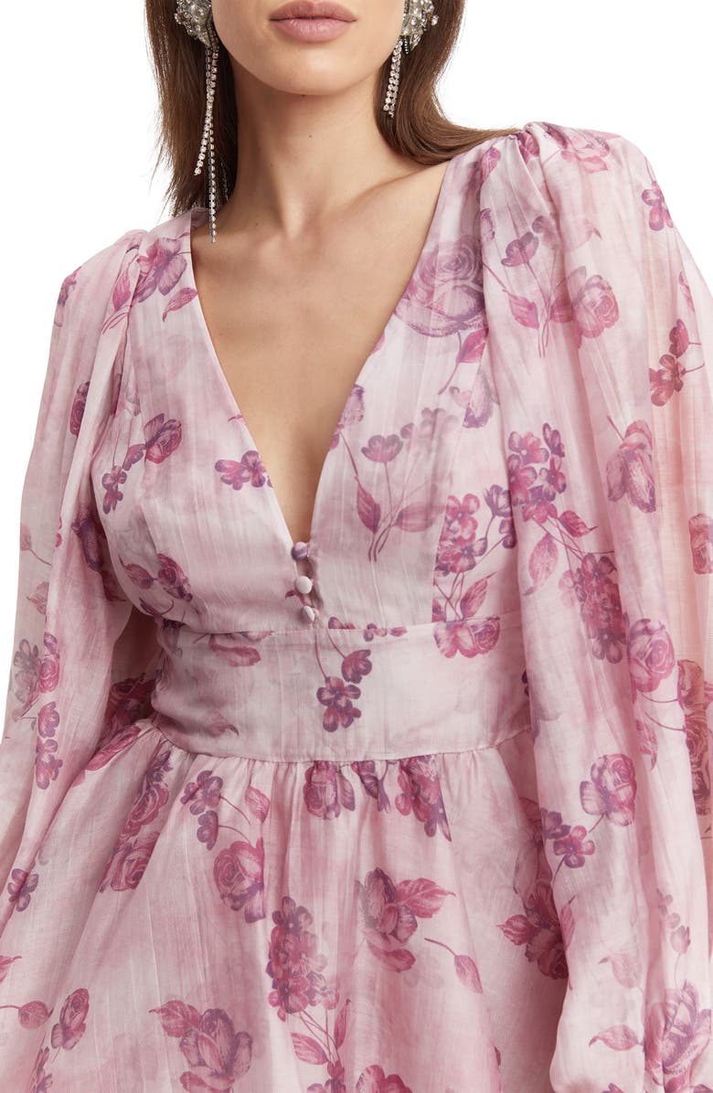 Bardot Eva Floral Long Sleeve Minidress, Alternate, color,