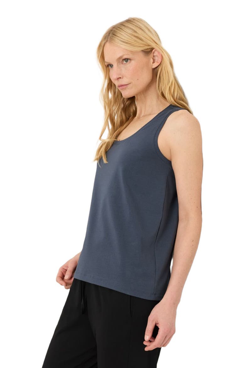 Luxe Essential Scoop Neck Tank Made With Organic Cotton, Alternate, color, Steel Blue