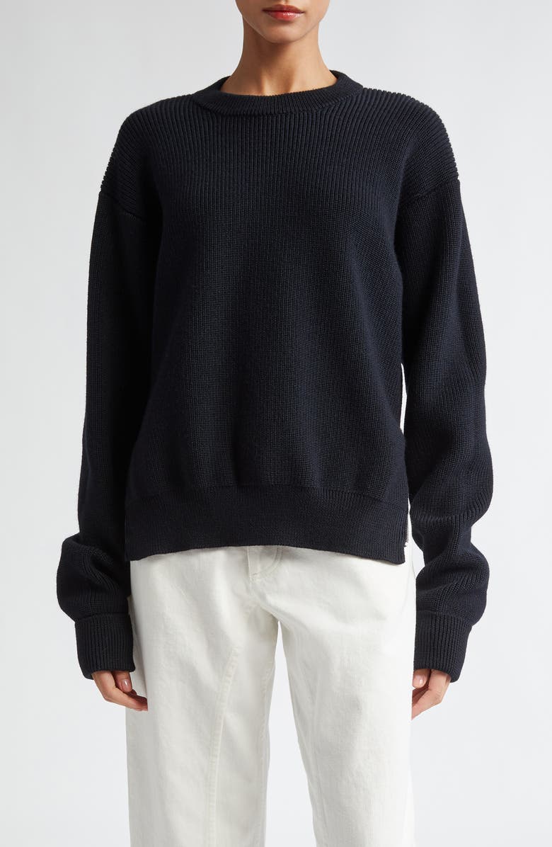 Jil Sander Side Zip Wool Sweater, Main, color,