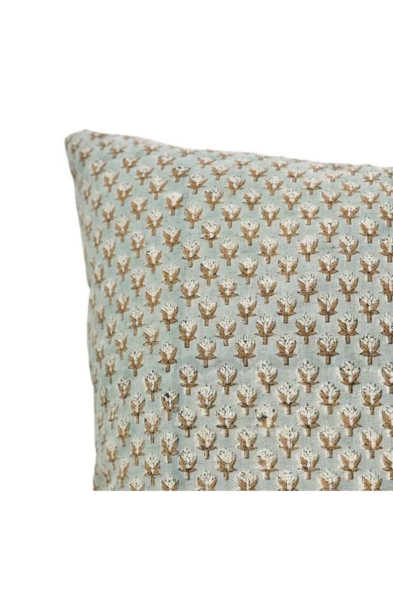 Mogra Hand Block Printed Viscose Linen Pillow Cover, Alternate, color, No Color