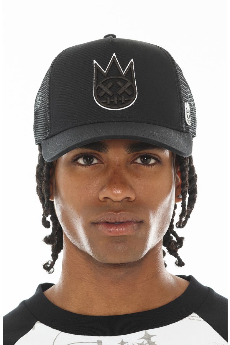 Shimuchan Logo Trucker Hat, Alternate, color, BLACK