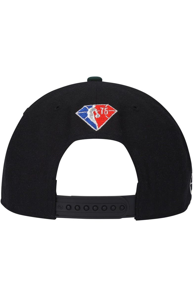 '47 Men's '47 Black/Green Utah Jazz 75th Anniversary Carat Captain Snapback Hat, Alternate, color, 