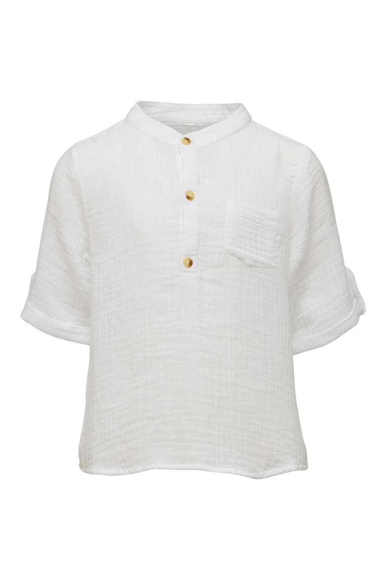 Kids' Frankie Cotton Gauze Shirt, Main, color, WHITE
