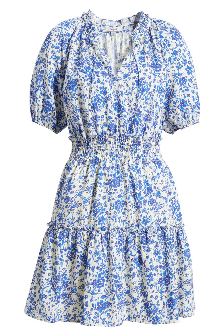 Fiorella Floral Smocked Dress, Alternate, color, BLUE MARGUERITE