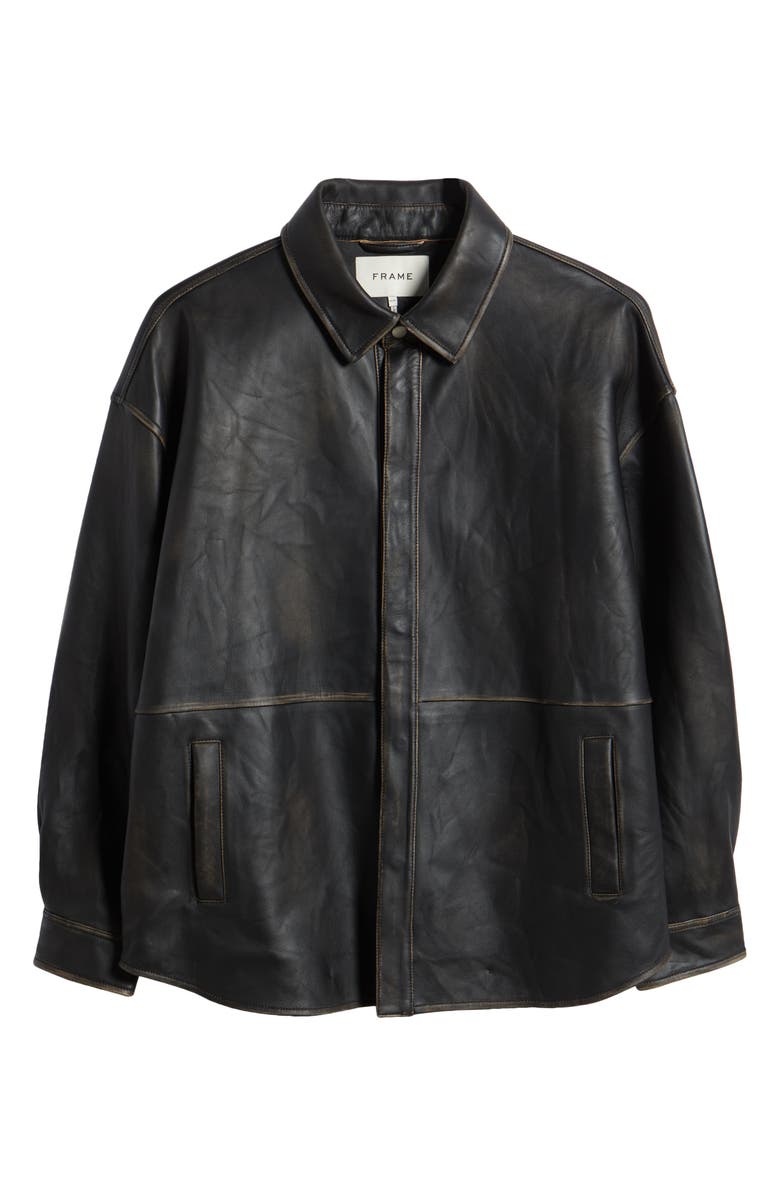 FRAME Washed Leather Jacket, Alternate, color, 