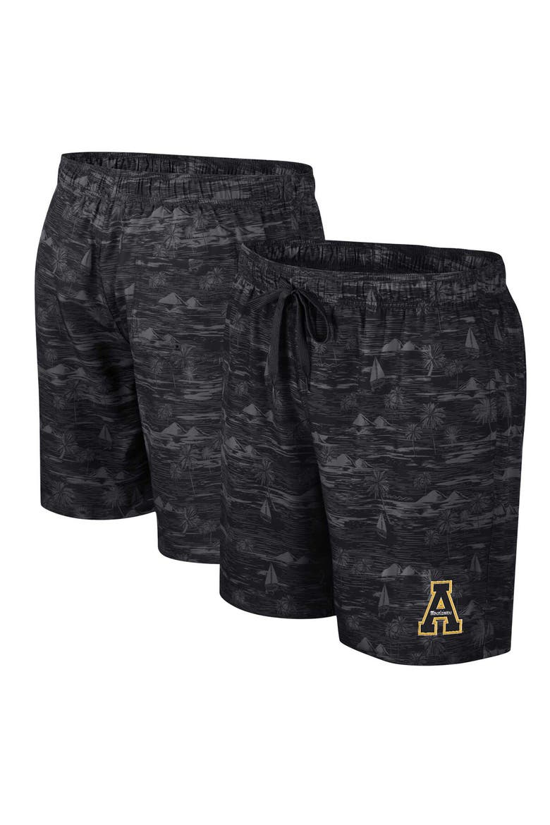 Men's Colosseum Black Appalachian State Mountaineers Ozark Swim Shorts, Main, color, Black