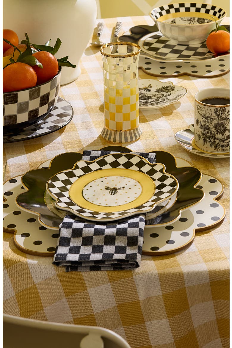 Bee Toile Salad Platter, Alternate, color, YELLOW