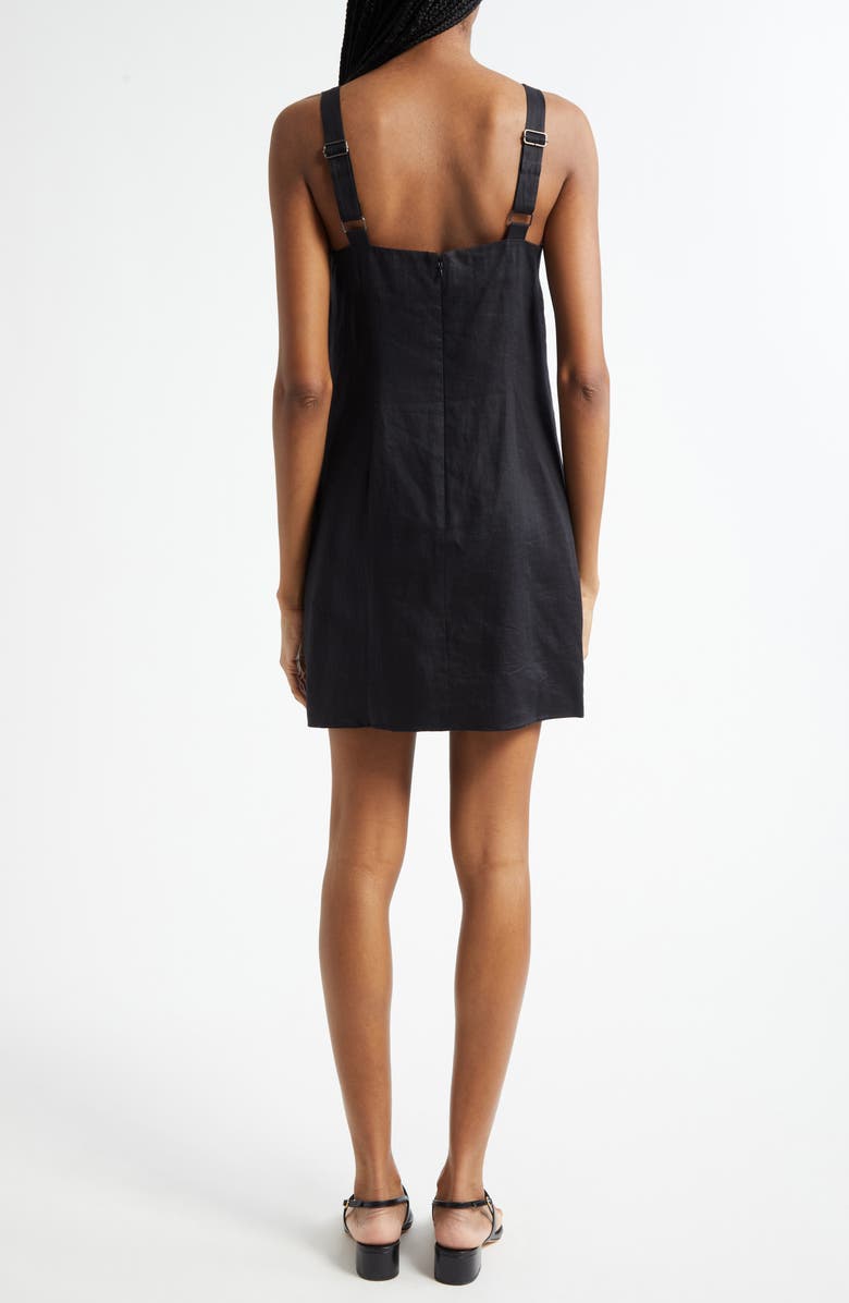 Veronica Beard Nico Linen Dress, Alternate, color, Black
