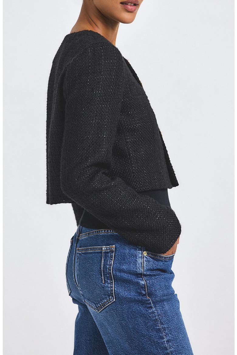 Juliette Tweed Jacket, Alternate, color, BLACK