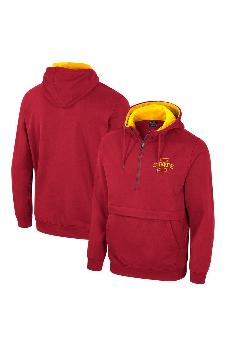 COLOSSEUM Men's Colosseum Cardinal Iowa State Cyclones Half-Zip Hoodie, Main, color, Cardinal