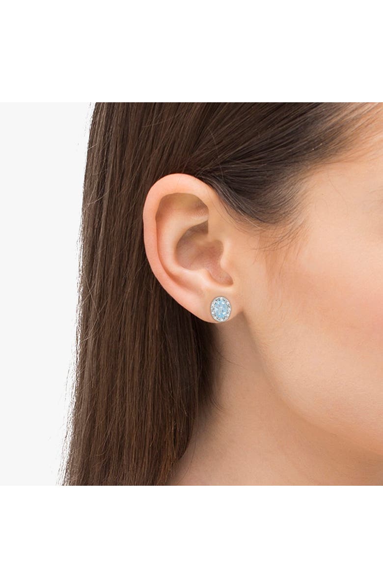 ALLUREZ 14K Gold Diamond & Gemstone  Earrings, Alternate, color, 0.80Ct/Aquamarine/Yellow Gold