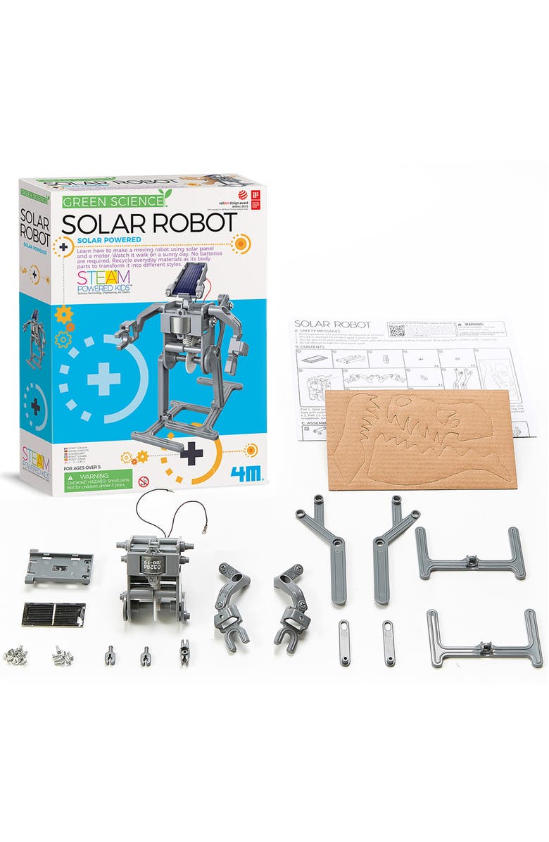 4M Green Science, Solar Robot DIY Walking Robot Building Kit, Kids 5+, Alternate, color, Multicolored