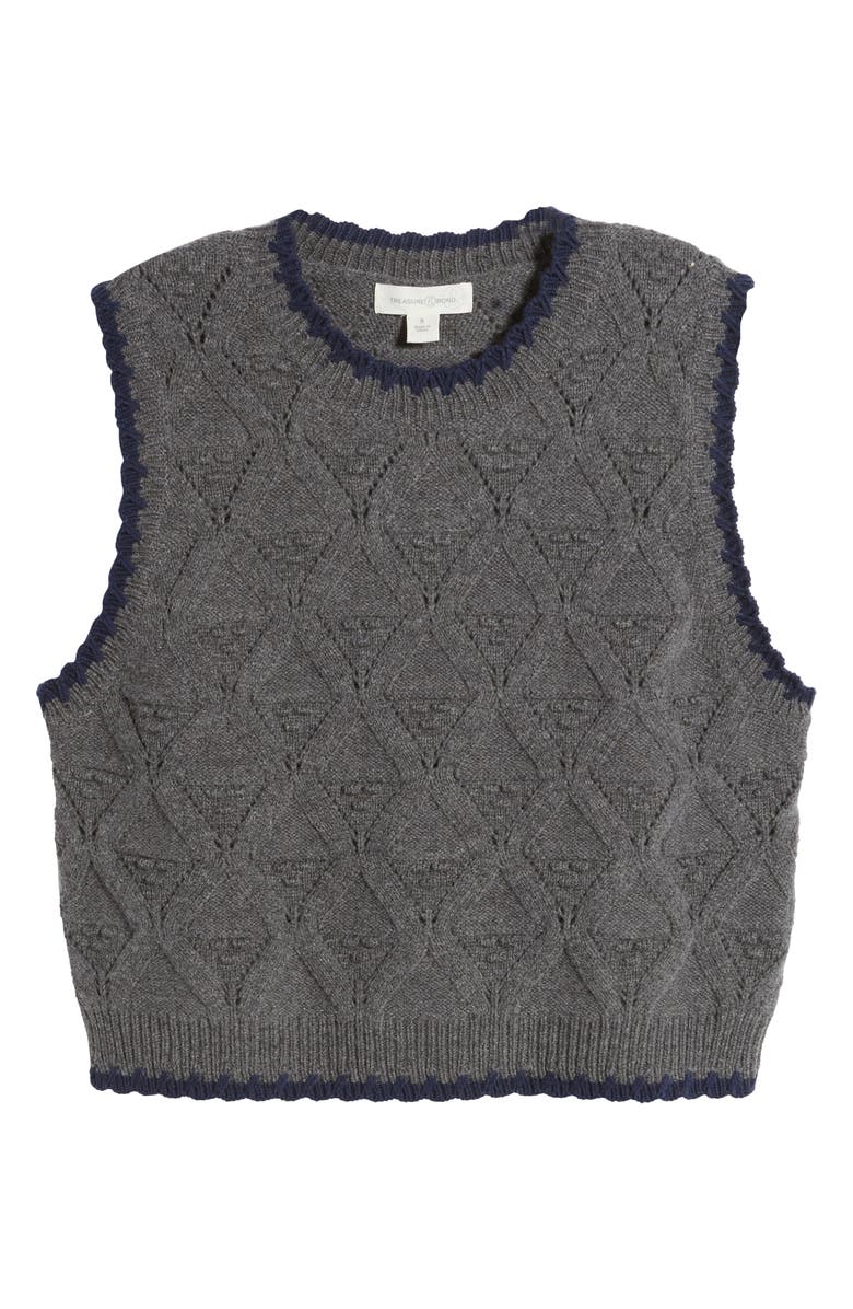 Treasure & Bond Merino Wool & Cotton Pointelle Sweater Vest, Alternate, color,