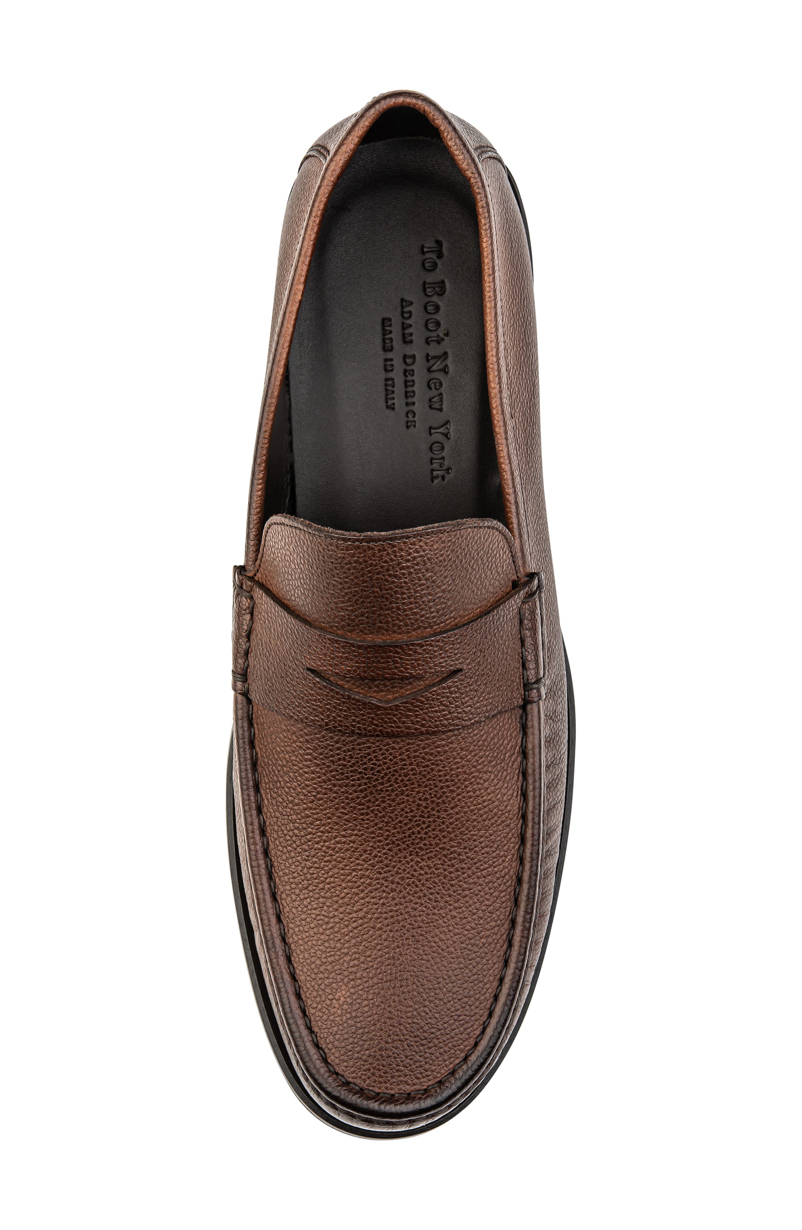 Fischer Leather Penny Loafer, Alternate, color, WINDSOR BRUCIATO