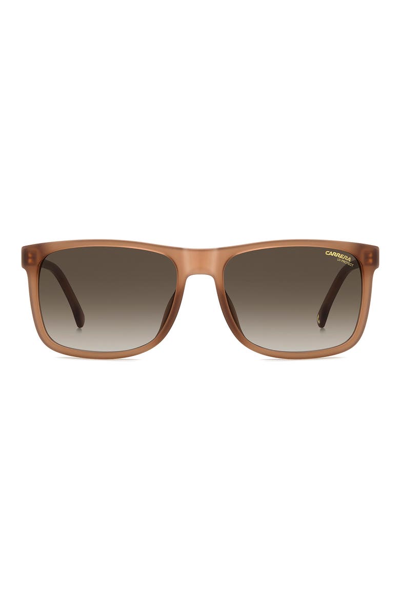 C Flex 57mm Gradient Rectangle Sunglasses, Main, color, MATTE BROWN
