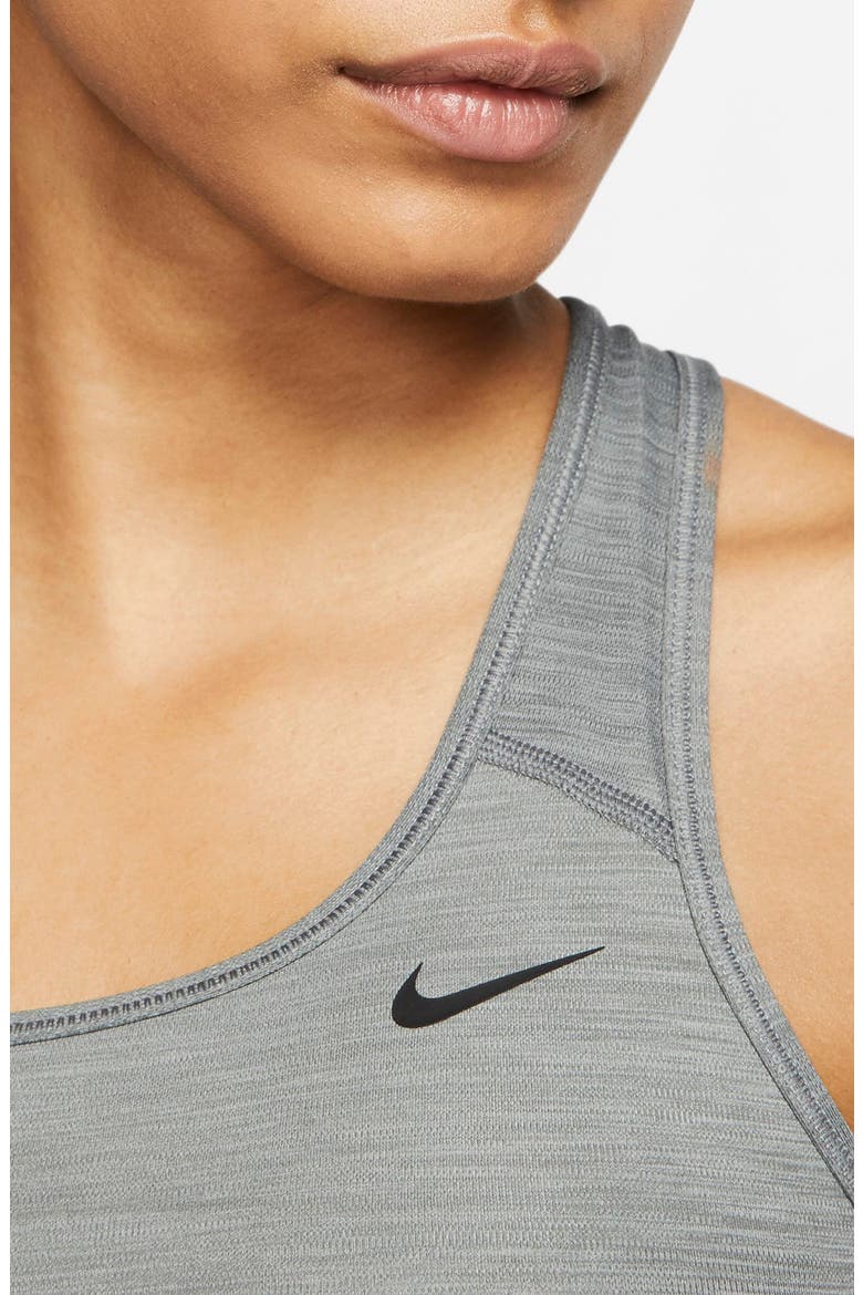 Swoosh Dri-FIT Racerback Sports Bra, Alternate, color, SMOKE GREY/ PURE/ BLACK