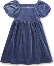 Tea Collection Puff Shoulder Velour Dress