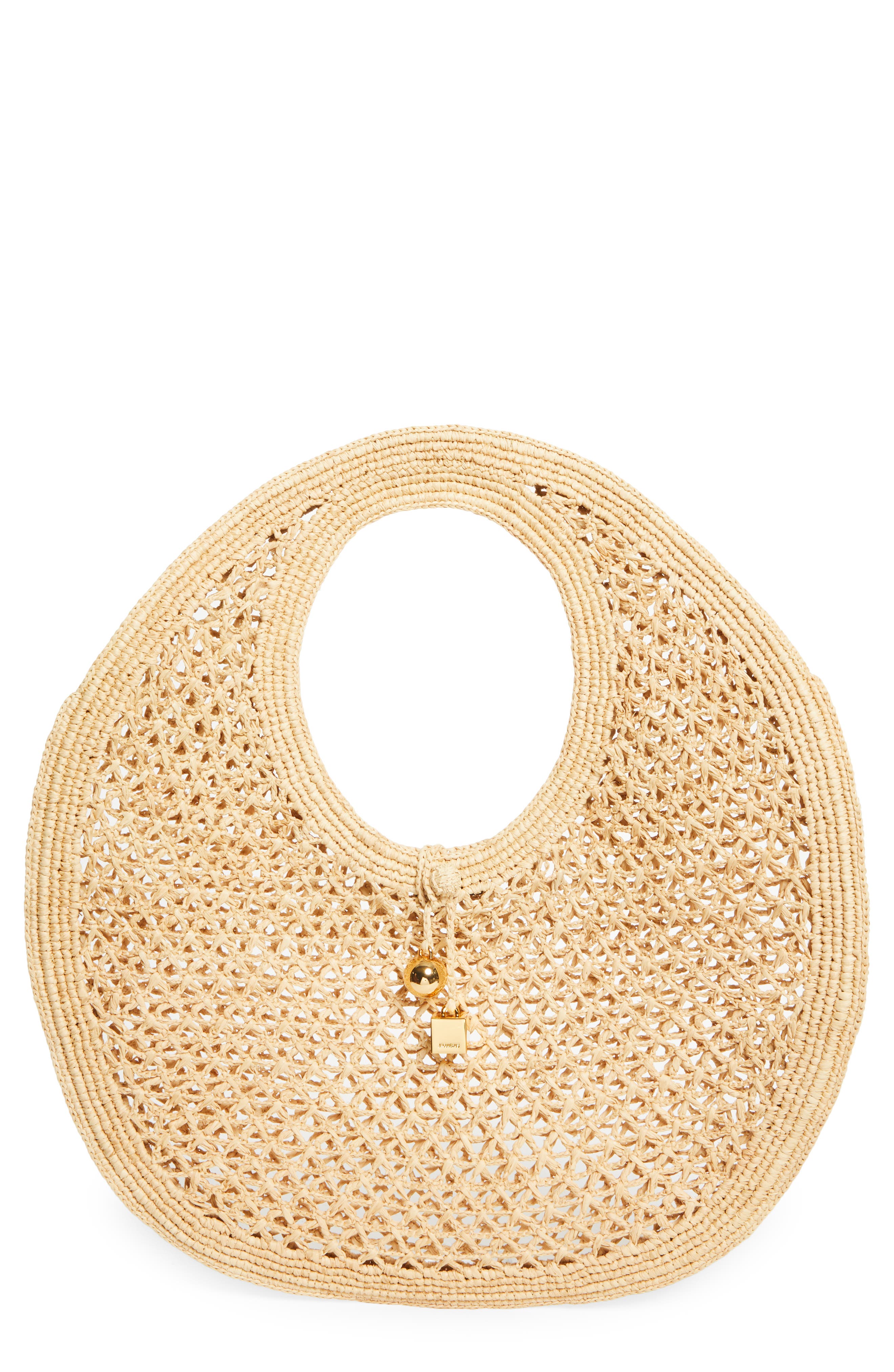Jacquemus Le Spiaggia Round Bag, Main, color, Natural 142