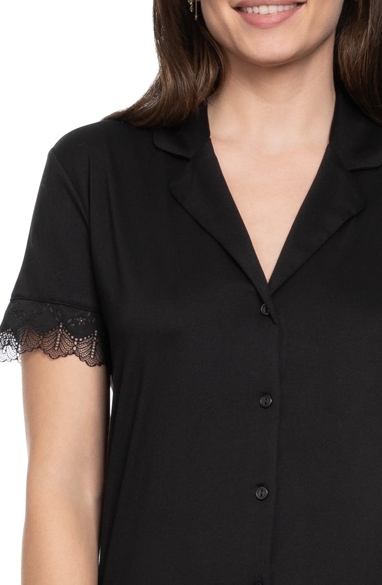 In Bloom by Jonquil Sevilla Short Pajamas, Alternate, color, Black