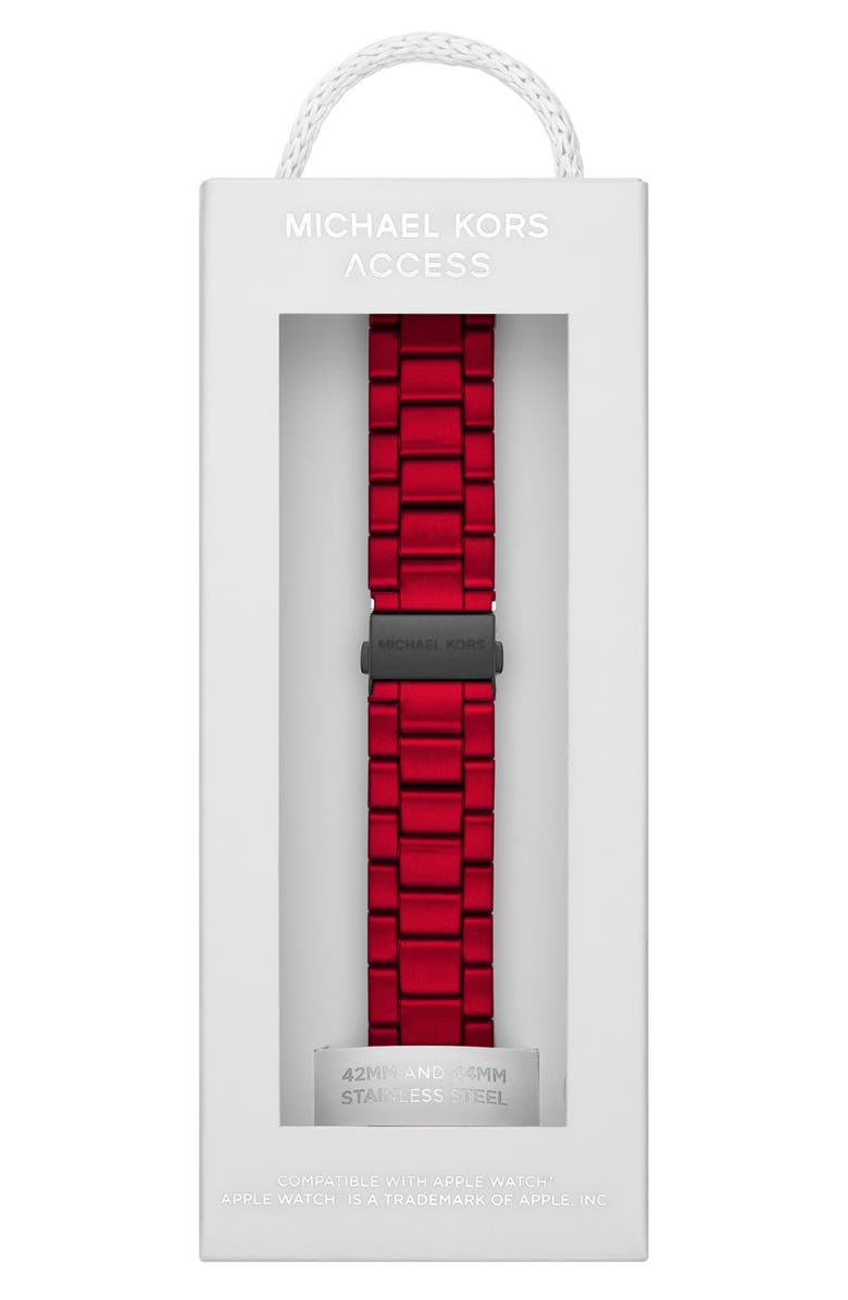 Michael Kors Red & Black Stainless Steel 22mm Apple Watch<sup>®</sup> Bracelet Watchband, Alternate, color, 