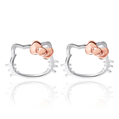 Hello Kitty Sterling Silver Silhouette Stud Earrings In Silver