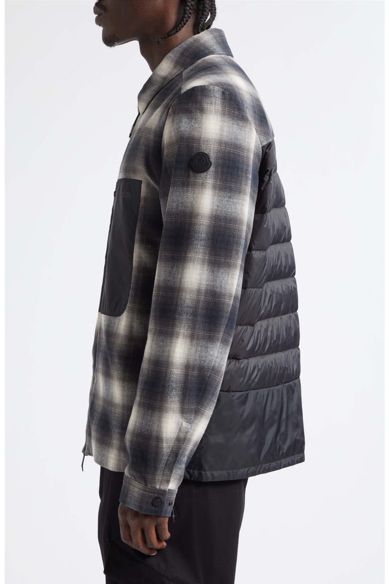 Cornisello Check Down Flannel Shirt Jacket, Alternate, color, MACRO CHECK BLACK/ WHITE