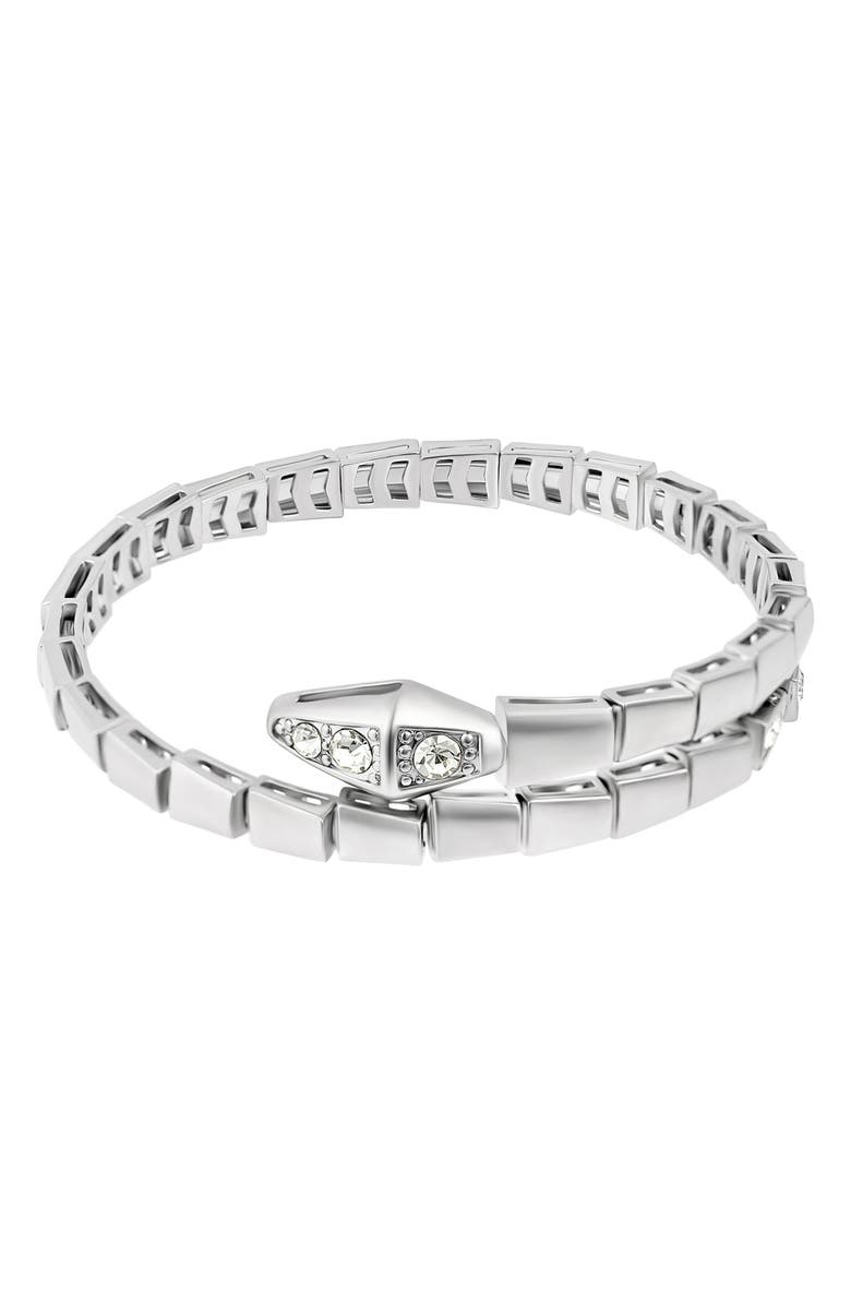 Adornia Snake Wrap Cuff, Main, color, Silver