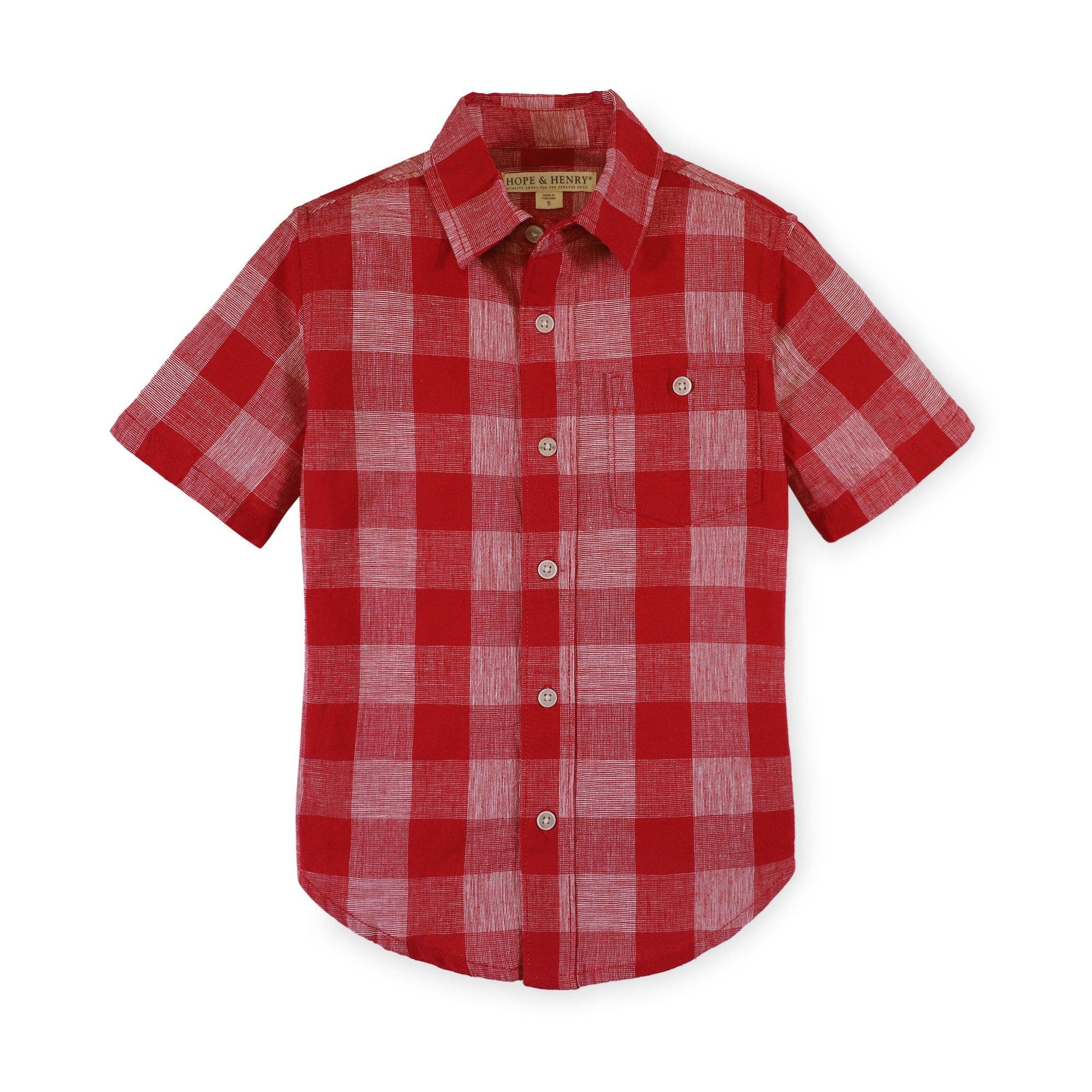 Red Pencil Check Linen