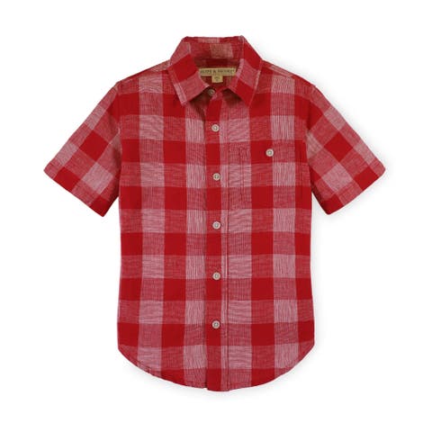 Boys' Linen Short Sleeve Button Down Shirt, Infant