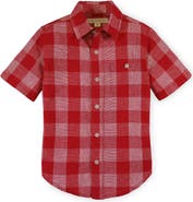 Hope & Henry Boys' Linen Short Sleeve Button Down Shirt, Infant