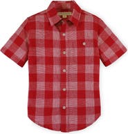 Hope & Henry Boys' Linen Short Sleeve Button Down Shirt, Infant