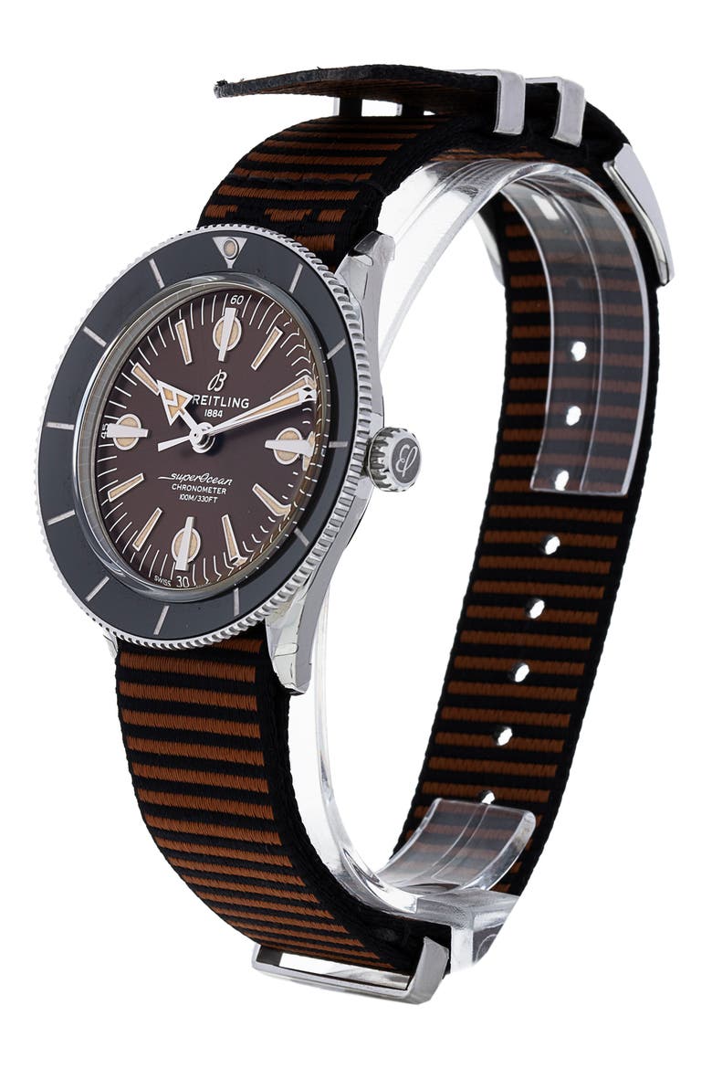 Breitling Preowned SuperOcean Heritage 57 Fabric Strap Watch, 42mm, Alternate, color, BRONZE