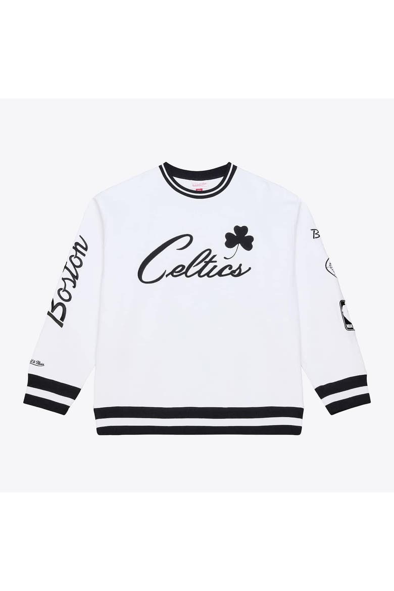 Men's Mitchell & Ness  White Boston Celtics Arctic Fleece Sweatshirt, Alternate, color, White
