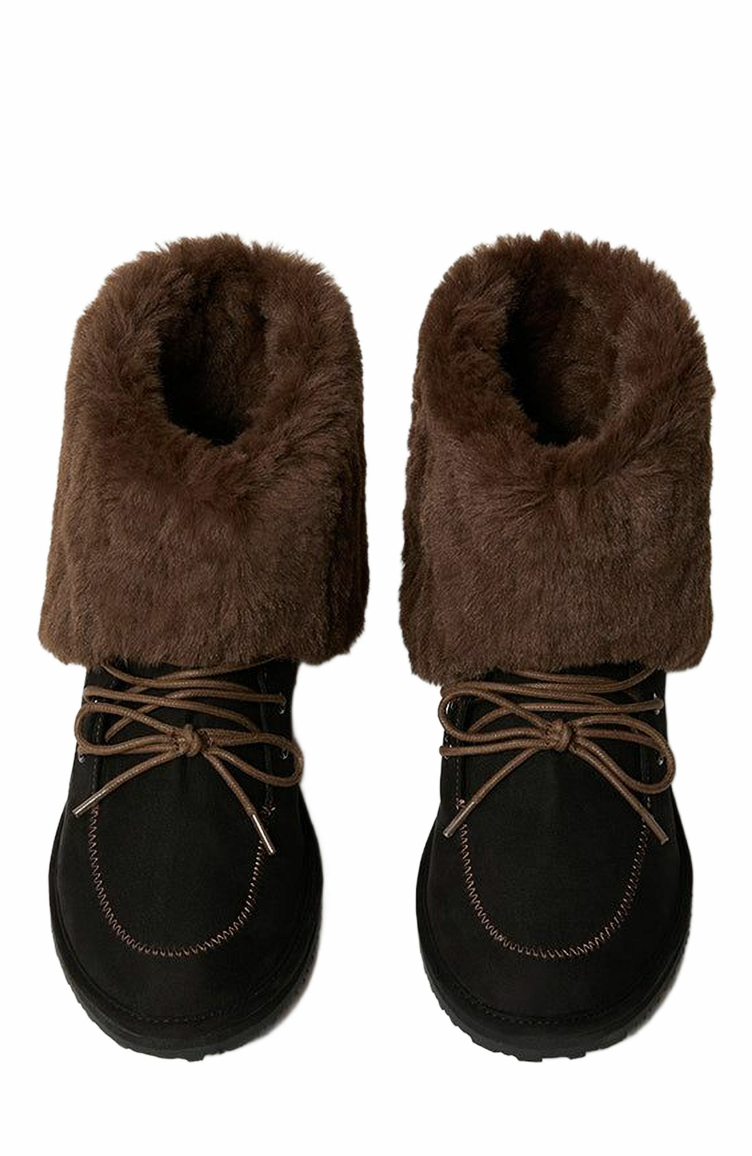 WeWoreWhat Fold Over Fur Bootie, Alternate, color, 