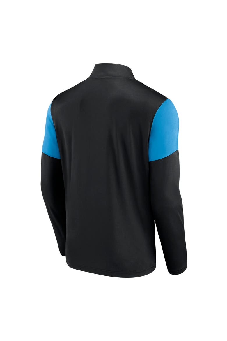 Men's Fanatics Branded Black/Blue Miami Marlins Primary Logo Quarter-Zip Top, Alternate, color, Black