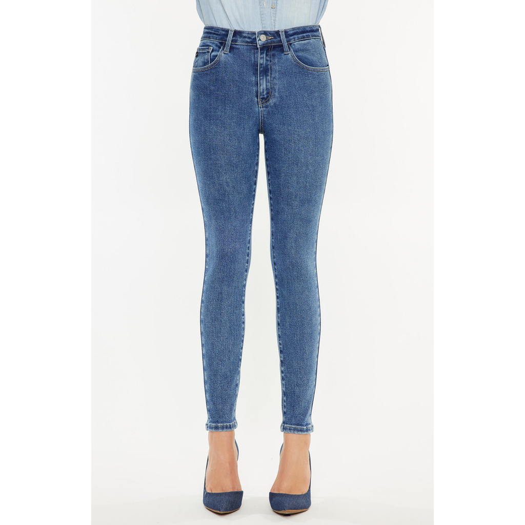 Kancan Bev High Rise Ankle Skinny Jeans In Medium Wash