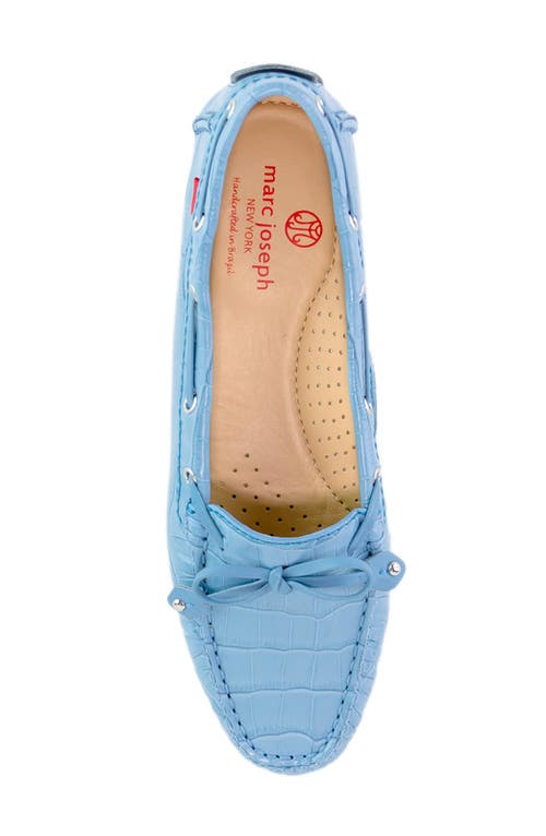 Marc Joseph New York Cypress Hill Croco Tiebow Driver Loafer In Blue