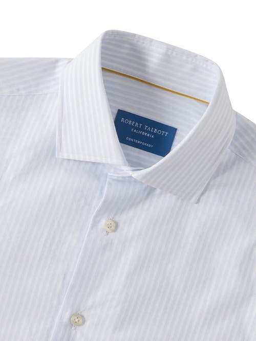 Robert Talbott Reynolds Dobby Stripe Contemporary Fit Shirt In White