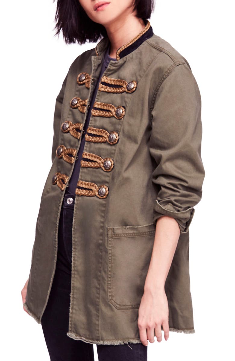 Free People Passenger Cotton Jacket, Main, color, Moss
