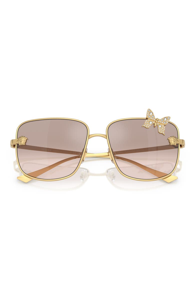 59mm Square Sunglasses, Alternate, color, GOLD BROWN