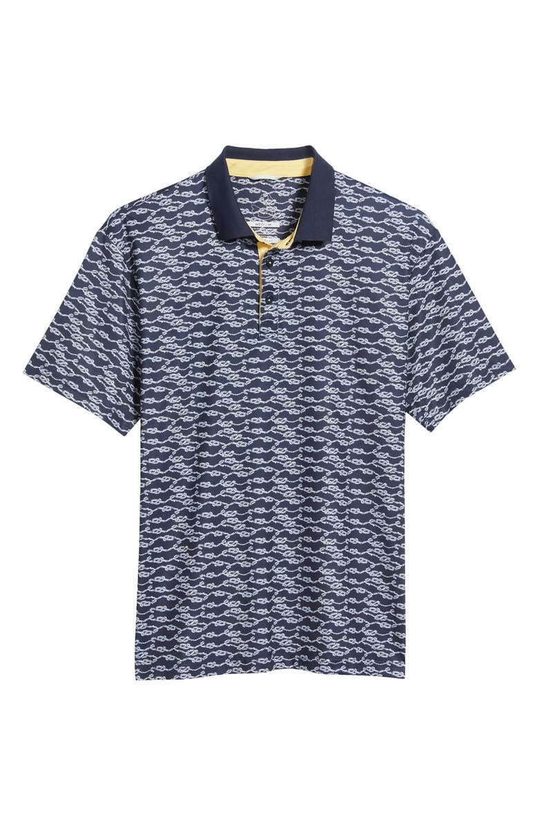 Swannies Bowline Print Golf Polo, Alternate, color, Navy