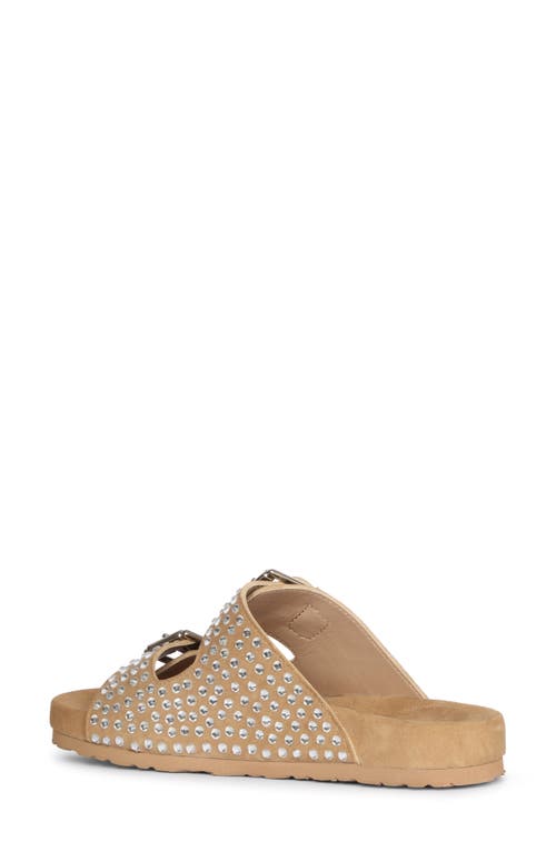 Saint G Riena Embellished Slide Sandal In Beige